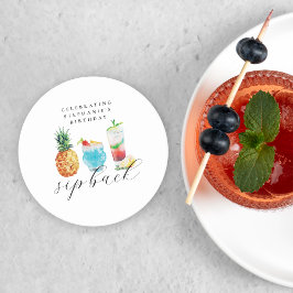 おもしろい鮮やかスクーバックカクテルバースデーパーティー ラウンドペーパーコースター