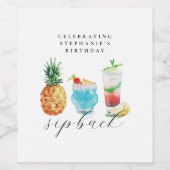 おもしろい鮮やかスクーバックカクテルバースデーパーティー ワインラベル (シングルラベル)