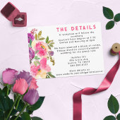 おもしろい鮮やかバイオレット明るい赤紫色フローラ エンクロージャーカード