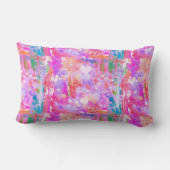 おもしろい鮮やかピンク/ティール(緑がかった色)/ホワイトハート装飾用クッション ランバークッション (裏面)