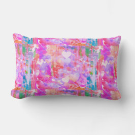 おもしろい鮮やかピンク/ティール（緑がかった色）/ホワイトハート装飾用クッション ランバークッション
