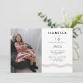 おもしろい鮮やかフォトバースデーパーティー 招待状 (スタンド正面)