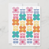 おもしろい鮮やかレトロフラワー誕生日 招待状 (裏面)