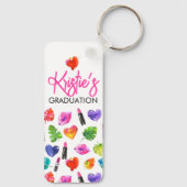 おもしろい鮮やか水彩口紅の卒業パーティー キーホルダー (裏面)
