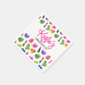 おもしろい鮮やか水彩口紅の卒業パーティー スタンダードカクテルナプキン (角)