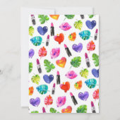 おもしろい鮮やか水彩口紅の卒業パーティー 招待状 (裏面)