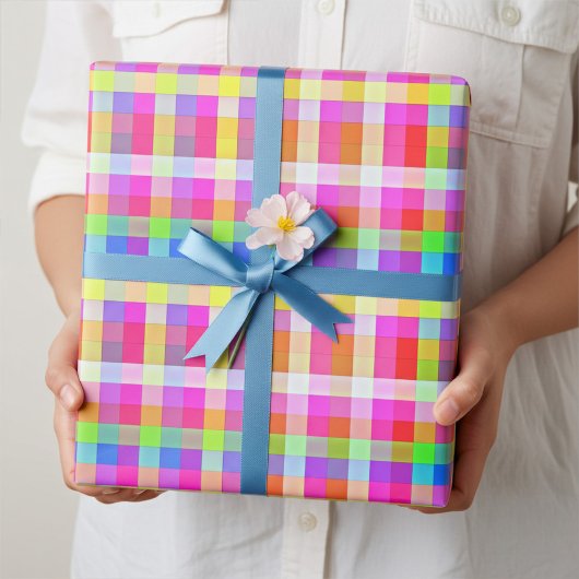 おもしろい鮮やか虹彩正方形のラッピング紙 ラッピングペーパー