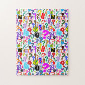 おもしろい鮮やか記号のパターン ジグソーパズル (縦)