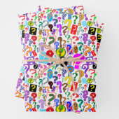 おもしろい鮮やか記号のパターン ラッピングペーパーシート (インサイチュ)