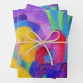 おもしろい鮮カラフル水彩花模様 ラッピングペーパーシート (インサイチュ)