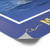 おもしろい鯨プリント教室の夕日縁ど ポスター (角)