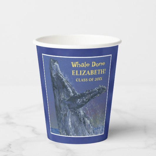 おもしろい鯨体卒業パーティーカップ 紙コップ (正面)