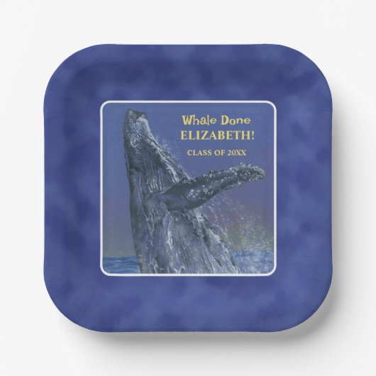 おもしろい鯨体卒業パーティー紙プレート ペーパープレート (正面)