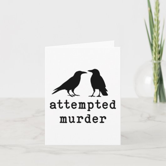 おもしろい鳥が殺人を試みたフクロウTシャツ カード (正面)