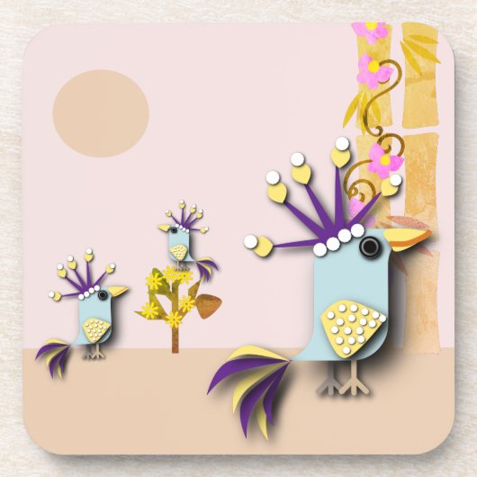 おもしろい鳥 コースター (正面)