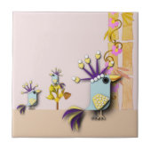 おもしろい鳥 タイル (正面)