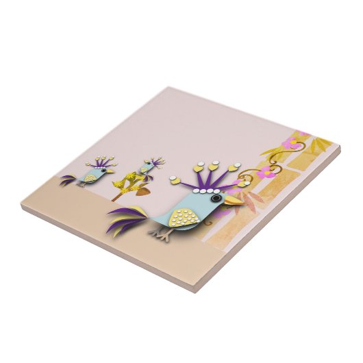 おもしろい鳥 タイル (側面)