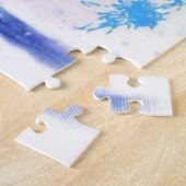 おもしろい鳥 – 水色 – かわいい ジグソーパズル (側面)