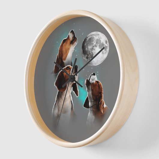 おもしろい鳴く犬 壁時計 (傾斜)