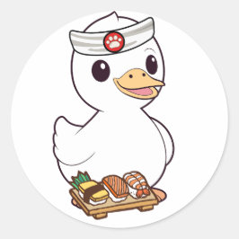おもしろい鴨は寿司職人 ラウンドシール
