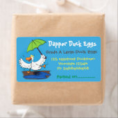 おもしろい鴨踊り漫画イラストレーション卵カートン ラベル (インサイチュ)