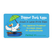 おもしろい鴨踊り漫画イラストレーション卵カートン ラベル (正面)