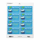 おもしろい鴨踊り漫画イラストレーション卵カートン ラベル (フルシート)