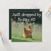 . .おもしろい鶏のハローグリーティングスかわいい農家の動物たち  カード (正面/裏面インサイチュ)