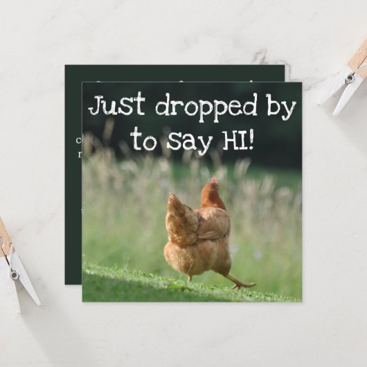. .おもしろい鶏のハローグリーティングスかわいい農家の動物たち  カード (正面/裏面インサイチュ)