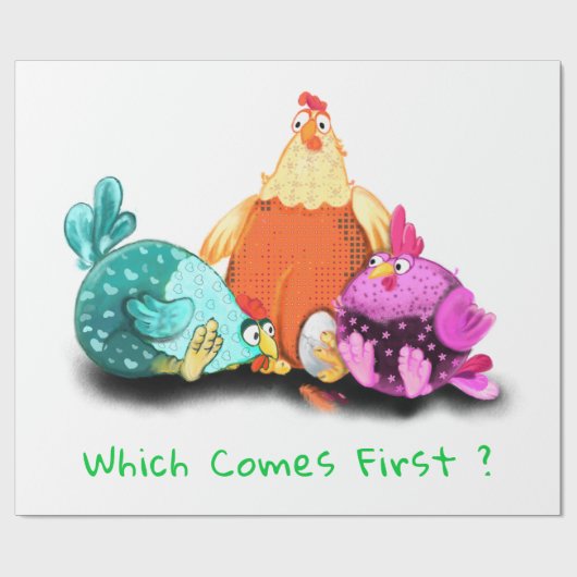 おもしろい鶏ラッピング紙 ラッピングペーパー (フラット)