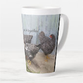 おもしろい鶏 カフェラテマグ (右アングル)