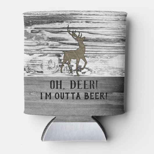 おもしろい鹿アウトビール引用文バ男性へック 缶クーラー (正面)