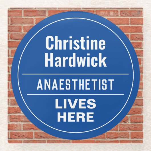 おもしろい麻酔壁プラークスタイルガラスコースター ガラスコースター (正面)