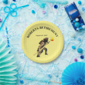 おもしろい黄の消防士の退職 ペーパープレート (パーティー)