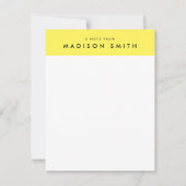 おもしろい黄ストライプ型モダン文房具ノートカード 招待状 (正面)