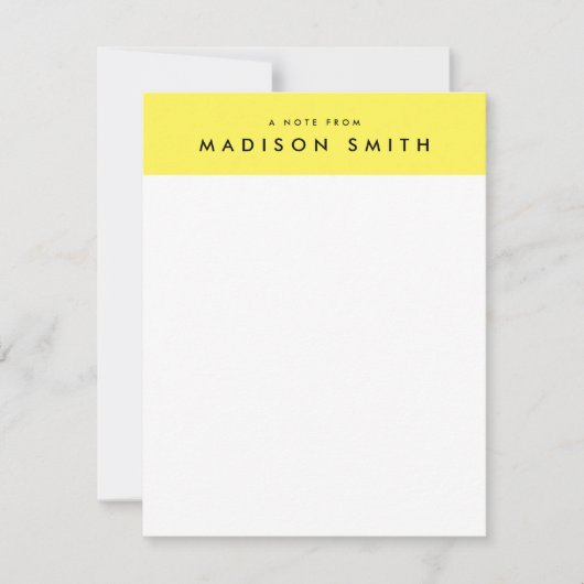 おもしろい黄ストライプ型モダン文房具ノートカード 招待状 (正面)