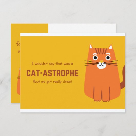 おもしろい黄色とオレンジの猫 ポストカード (正面/裏面)