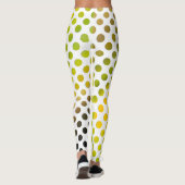 おもしろい黄色と緑の水色のド絵を描ット レギンス (裏面)