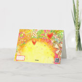 おもしろい黄色のかわいらしカスタマイズ可能なフローラ カード (裏面)