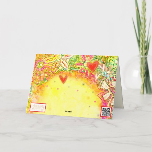おもしろい黄色のかわいらしカスタマイズ可能なフローラ カード (裏面)