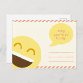 おもしろい黄色の絵文字レター ポストカード (正面/裏面)