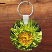 おもしろい黄色フローラひまわり キーホルダー (正面)