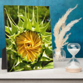 おもしろい黄色フローラひまわり フォトプラーク (側面)