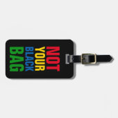 おもしろい黒いバッグ色 ラゲッジタグ (正面横)