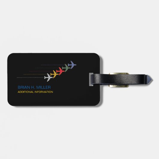 おもしろい黒いバッグ色 ラゲッジタグ (裏面横)