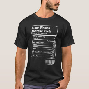 おもしろい黒人女性の栄養ファクト黒歴史モン Tシャツ