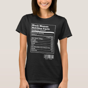 おもしろい黒人女性の栄養ファクト黒歴史モン Tシャツ