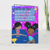 おもしろい黒女体操カラーリングページ誕生日 カード (裏面)