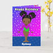 おもしろい黒女体操カラーリングページ誕生日 カード (黄色い花)