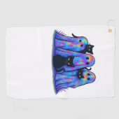 おもしろい黒猫と幽霊ハロウィーン必須T-Sh ゴルフタオル (横)